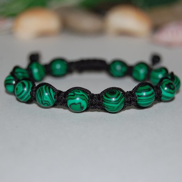 Green Bracelet,Green Drawstring Beaded Shamballa Bracelet,Good Luck Bracelet - Picture 1 of 3
